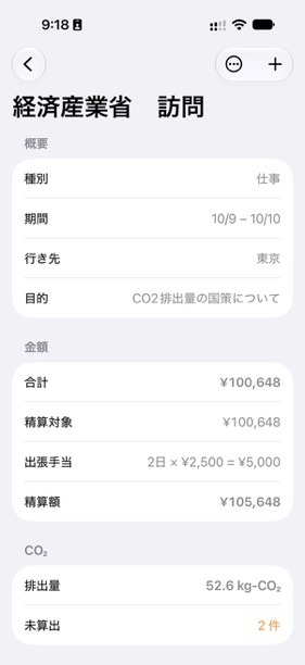 旅の詳細画面